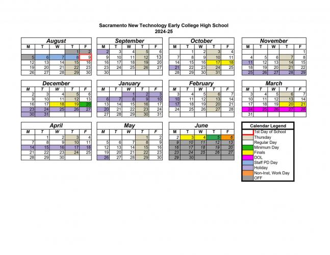 2024-2025 Annual Calendar